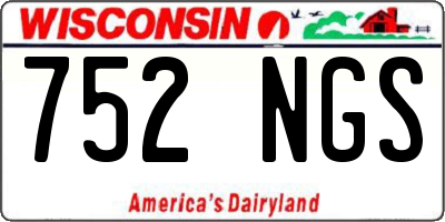 WI license plate 752NGS