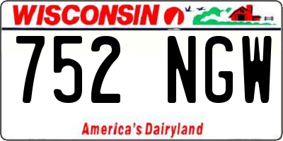 WI license plate 752NGW