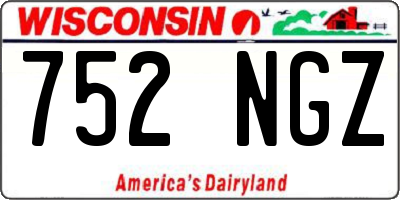 WI license plate 752NGZ