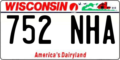 WI license plate 752NHA