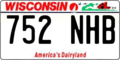 WI license plate 752NHB