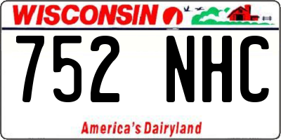 WI license plate 752NHC