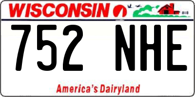 WI license plate 752NHE