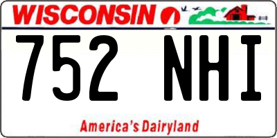 WI license plate 752NHI