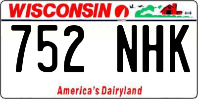 WI license plate 752NHK