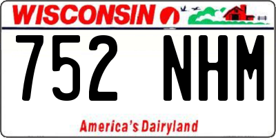 WI license plate 752NHM