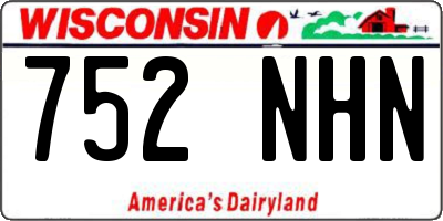 WI license plate 752NHN