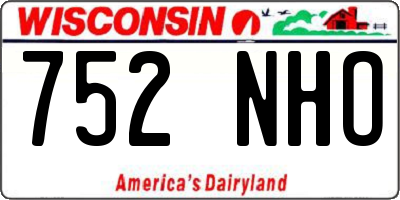 WI license plate 752NHO