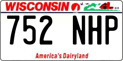 WI license plate 752NHP