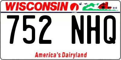 WI license plate 752NHQ