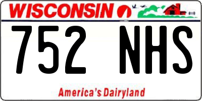 WI license plate 752NHS