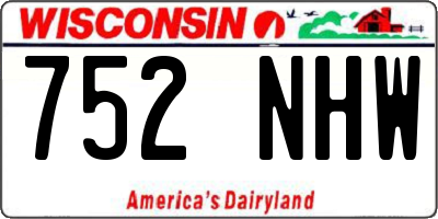 WI license plate 752NHW