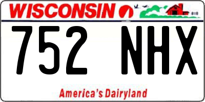 WI license plate 752NHX