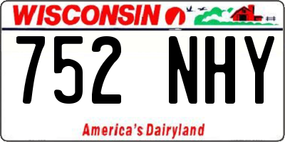 WI license plate 752NHY