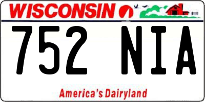 WI license plate 752NIA