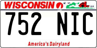 WI license plate 752NIC