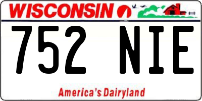 WI license plate 752NIE