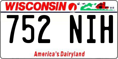 WI license plate 752NIH