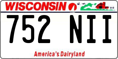 WI license plate 752NII