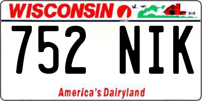 WI license plate 752NIK