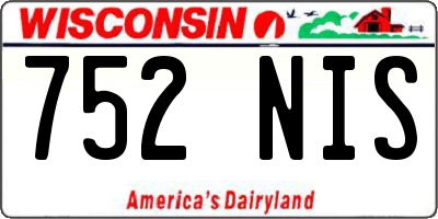 WI license plate 752NIS
