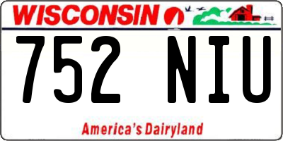 WI license plate 752NIU