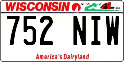 WI license plate 752NIW
