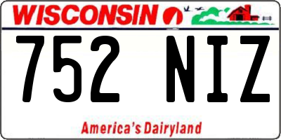 WI license plate 752NIZ