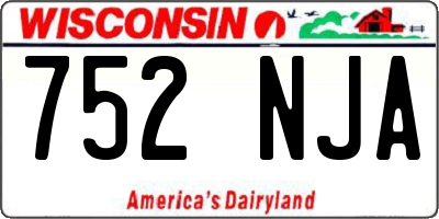 WI license plate 752NJA