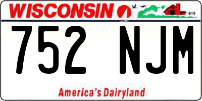 WI license plate 752NJM