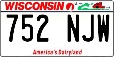 WI license plate 752NJW