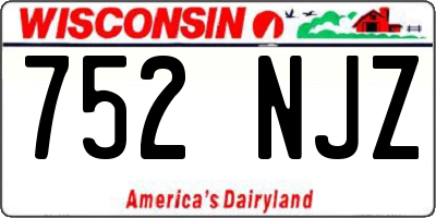 WI license plate 752NJZ
