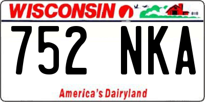 WI license plate 752NKA