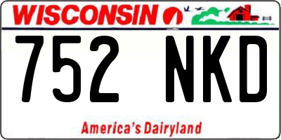 WI license plate 752NKD