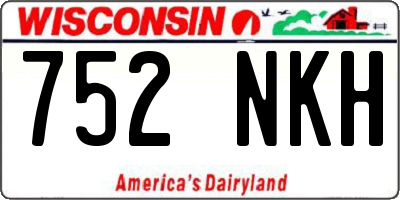 WI license plate 752NKH