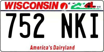 WI license plate 752NKI