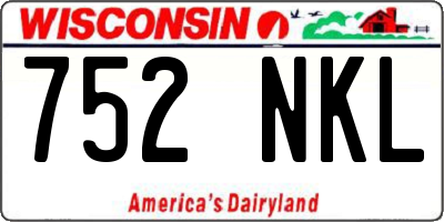 WI license plate 752NKL