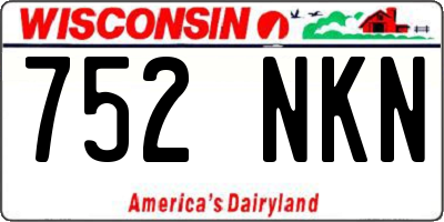 WI license plate 752NKN