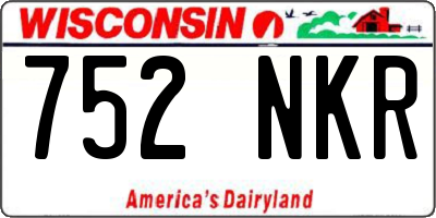 WI license plate 752NKR