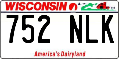 WI license plate 752NLK