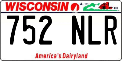 WI license plate 752NLR