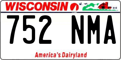 WI license plate 752NMA