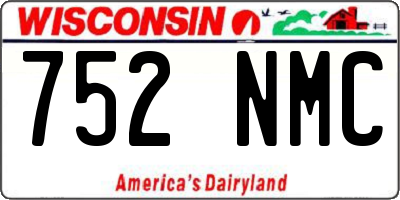 WI license plate 752NMC