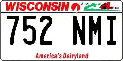 WI license plate 752NMI