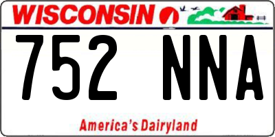 WI license plate 752NNA