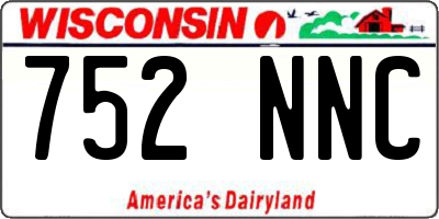 WI license plate 752NNC