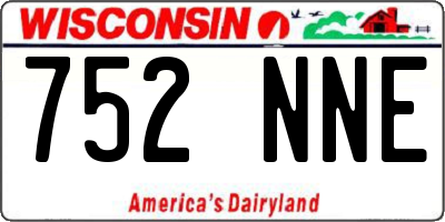WI license plate 752NNE