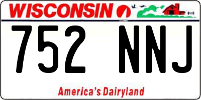 WI license plate 752NNJ