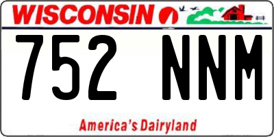 WI license plate 752NNM