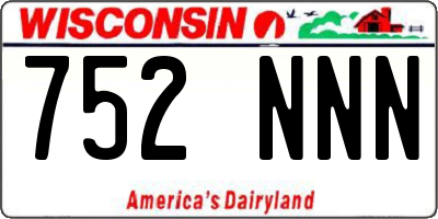 WI license plate 752NNN